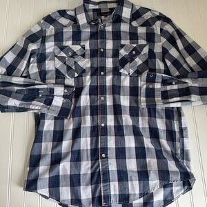 Coastal Pearl Snap Button Up Mens XL Plaid 980